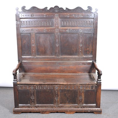 Lot 393 - Old oak settle