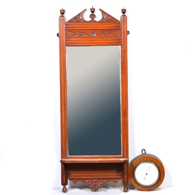 Lot 349 - Edwardian hall mirror and a barometer