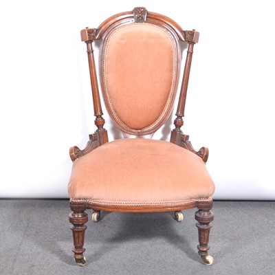 Lot 455 - Victorian walnut nursing chair