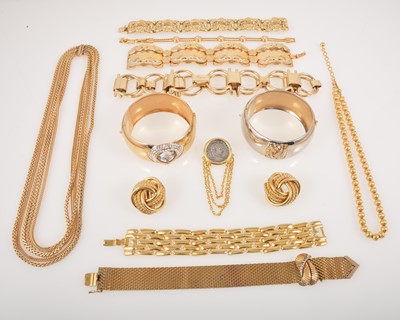 Lot 378 - Ten items of vintage gilt metal jewellery, Grosse, Trifari, Ferragamo, Bijoux Cascio