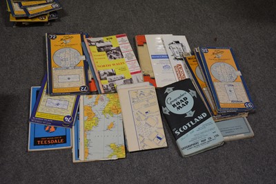 Lot 270 - A good quantity of fold-up maps, in a wooden crate