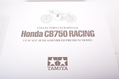 Lot 110 - Tamiya 1:6 scale model kit; Honda CB750 racing type, Collectors Club Special