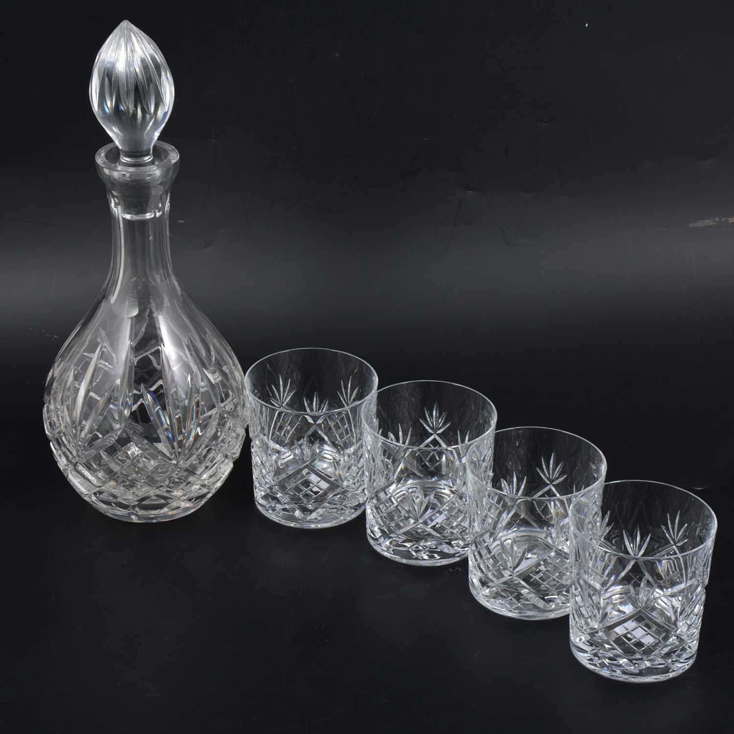 Lot 32 - Cut glass bowl, drinking glasses
