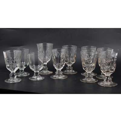 Lot 58 - A set of six matching Victorian glass rummers, and four others