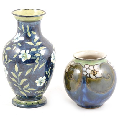 Lot 94 - A Doulton Faience ovoid vase, and a Royal Doulton circular vase