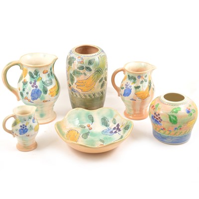 Lot 96 - Royal Doulton Brangwyn Ware "Harvest" pattern - jugs, vases and bowl