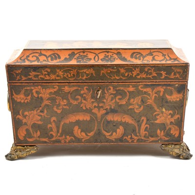 Lot 290 - Regency painted mahogany tea caddy