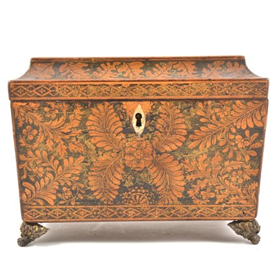 Lot 281 - Regency painted tea caddy