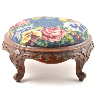 Lot 557 - Victorian walnut footstool