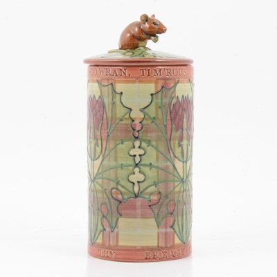 Lot 198 - Sally Tuffin for Dennis ChinaWorks, 'To a Mouse' a cylindrical jar and cover, 2009.
