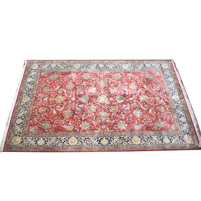 Lot 618 - Kashan silky small carpet