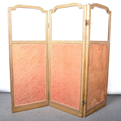 Lot 605 - French giltwood folding screen