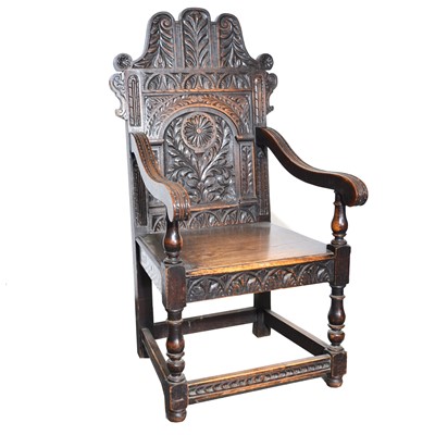 Lot 452 - Victorian carved oak Wainscot chair