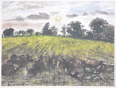 Lot 342 - English School - Field and Sunset.