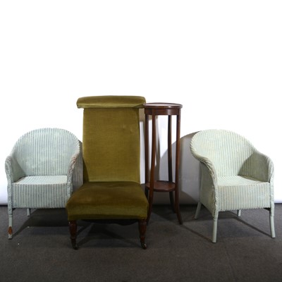 Lot 486 - Three chairs and a stand.