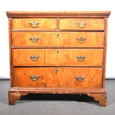 Lot 483 - Walnut chest of drawers, 18th Century and later.