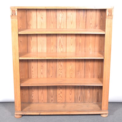 Lot 430 - Pine open bookcase, adapted