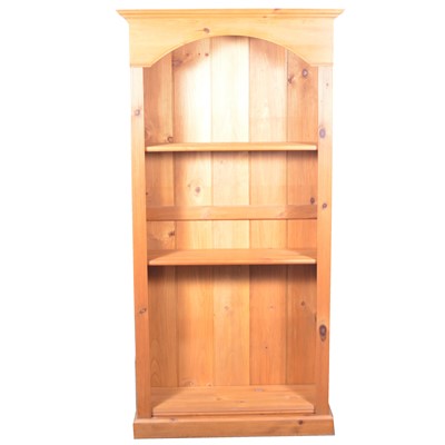 Lot 431 - Pine open bookcase.