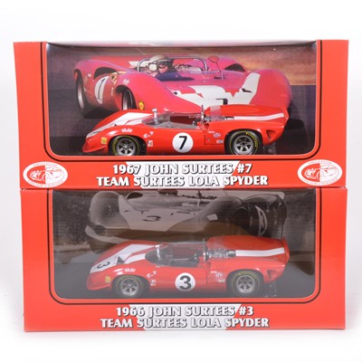 Lot 128 - Two GMP Real Art Replicas 1:18 scale models including Lola T70 Spyder (1966/1967) John Surtees