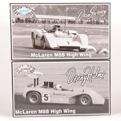Lot 131 - Two GMP Real Art Replicas 1:18 scale models - McLaren M8Bs