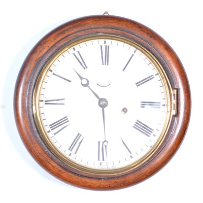 Lot 186 - Stained mahogany wall clock, marked EWF Roberts BH.