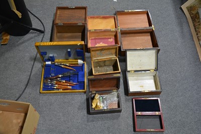 Lot 125 - Georgian mahogany caddy, a Victorian rosewood slope, and other boxes.