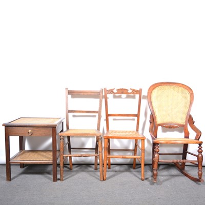 Lot 139 - Beechwood rocking chair, and other chairs.