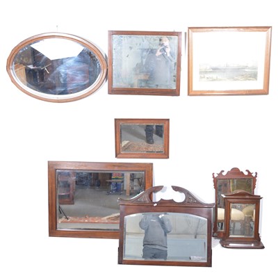 Lot 415 - Various wood-framed mirrors and a print.