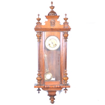 Lot 203 - Walnut cased Vienna wall clock, and another Vienna style wall clock.