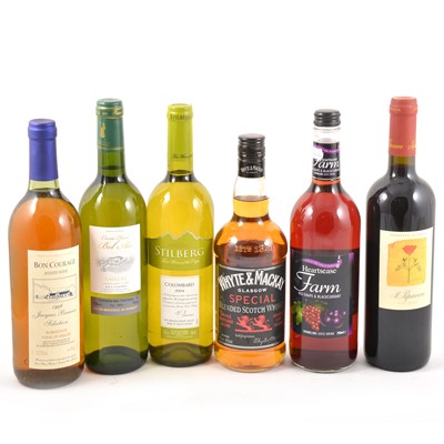 Lot 305 - Thirteen bottles of mixed table wine and spirits