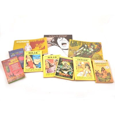 Lot 231 - Graphic novels, erotic fiction, science-fiction, music magazines and comics; two boxes including Rolling Stone, IT International Times, Cyclops etc