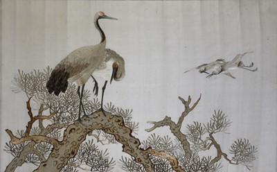 Lot 425 - Japanese silk panel