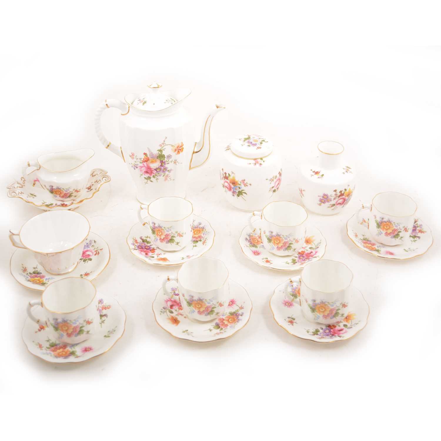 Lot 55 - Royal Crown Derby "Posies" coffee set and related wares.