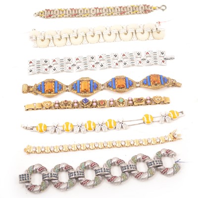 Lot 263 - Eight  interesting vintage bracelets