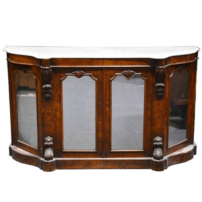 Lot 447 - Victorian walnut and marble credenza