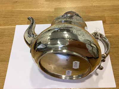 Lot 212 - A Victorian silver teapot by Thomas Smily, London 1861.