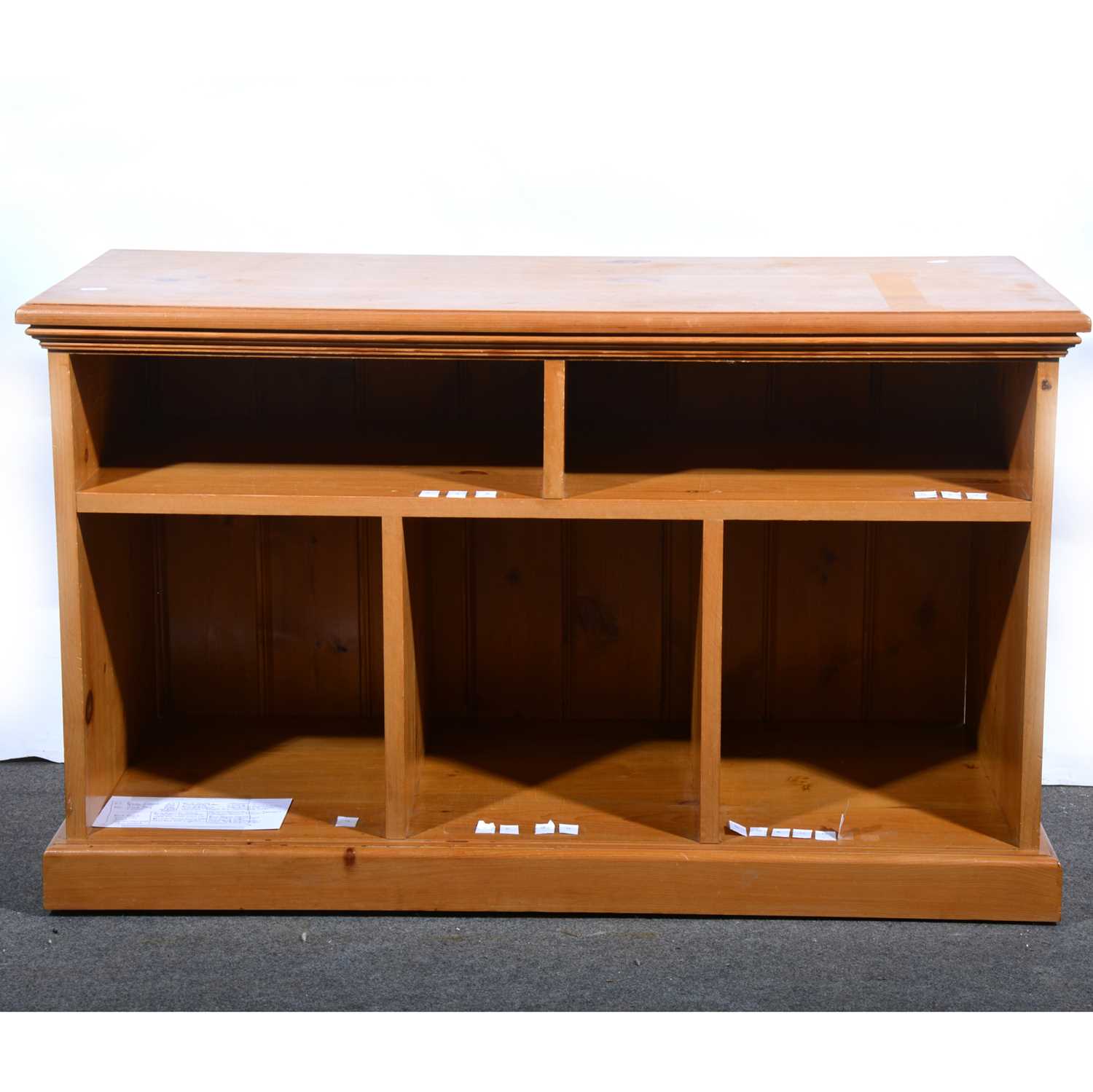 Lot 420 - Low pine bookcase/cabinet