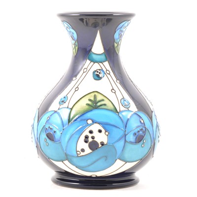 Lot 112A - A Moorcroft Pottery 'Rennie Rose Blue' vase, designed by Rachel Bishop
