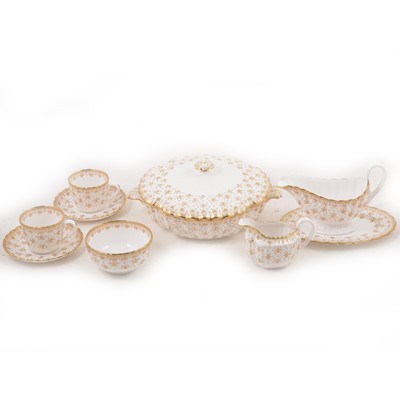 Lot 62 - A Spode bone china table service, Fleur de Lys Gold pattern.