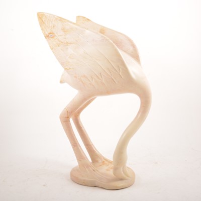 Lot 158 - Southern African carved soapstone model of a flamingo.
