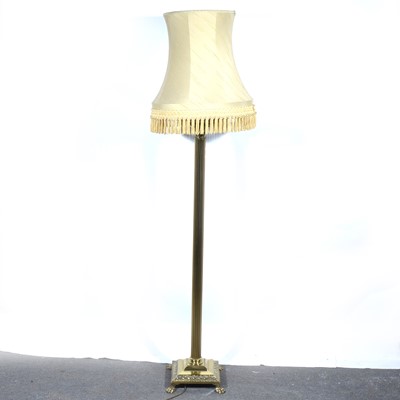 Lot 130 - A modern brass standard lamp.