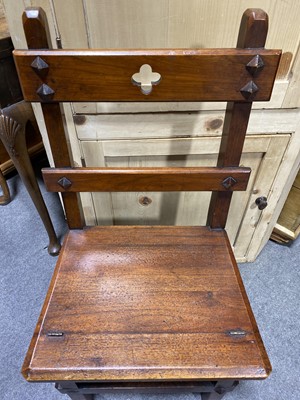 Lot 86 - A set of Victorian walnut metamorphic library steps, Gothic Revival style.