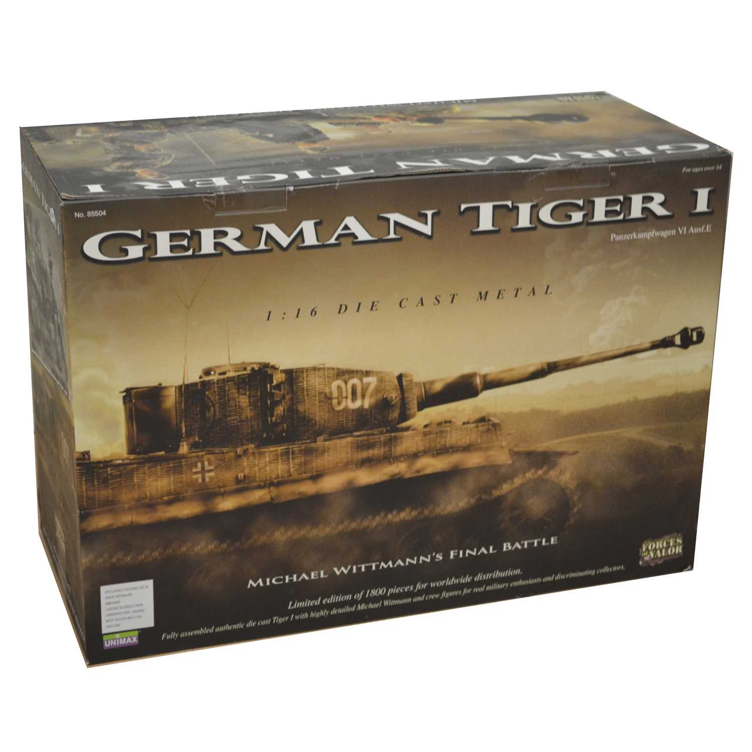 Lot 19 - Forces of Valor 1:16 die-cast model; German Tiger I tank (Michael Wittmann's Final Battle)