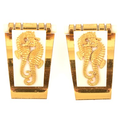 Lot 256 - A 1930s Art Deco Hippocampe pair of dress clips retailed by JHP of Paris