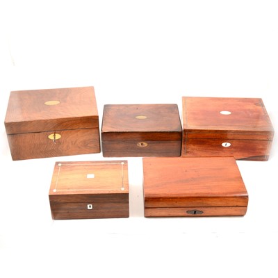 Lot 123 - Assorted wooden boxes and cases, mostly Victorian.