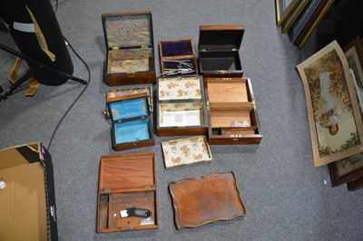 Lot 123 - Assorted wooden boxes and cases, mostly Victorian.