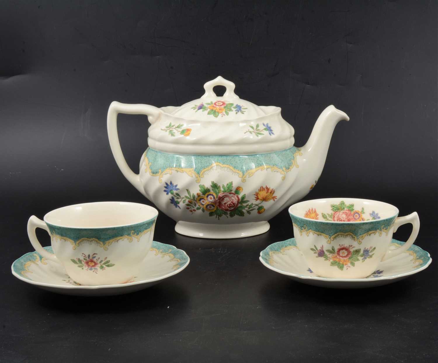 Lot 43 - Royal Doulton "Kingswood" part dinner and tea service.