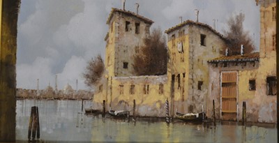 Lot 360 - Guido Borelli - Venetian scene.