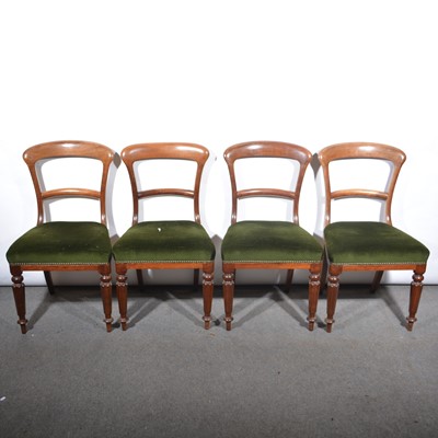 Lot 370 - Set of six Victorian mahogany dining chairs.