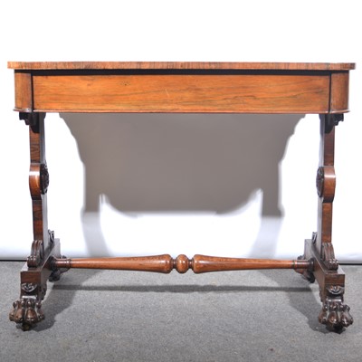 Lot 475 - Victorian rosewood stretcher table.